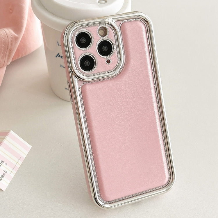 For iPhone 11 Pro Electroplated Edge Frosted Leather TPU Phone Case