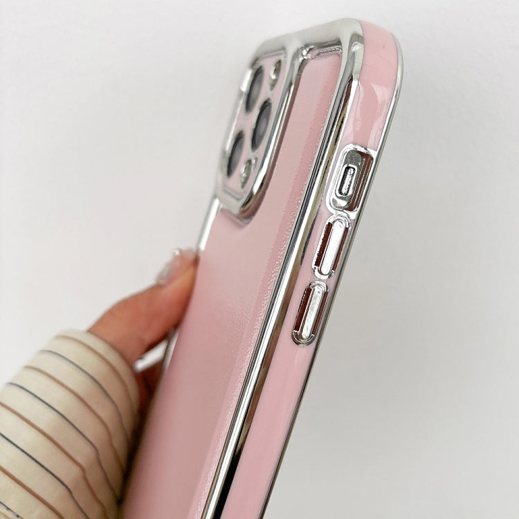For iPhone 16 Pro Max Electroplated Edge Frosted Leather TPU Phone Case