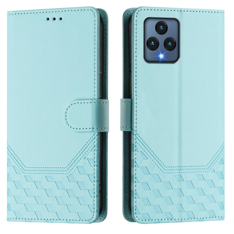 For T-Mobile Revvl 6 5G / 6x 5G Honeycomb Embossing RFID Leather Phone Case