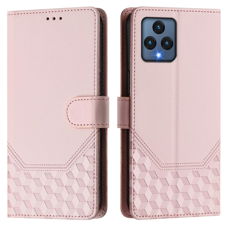 For T-Mobile Revvl 6 5G / 6x 5G Honeycomb Embossing RFID Leather Phone Case