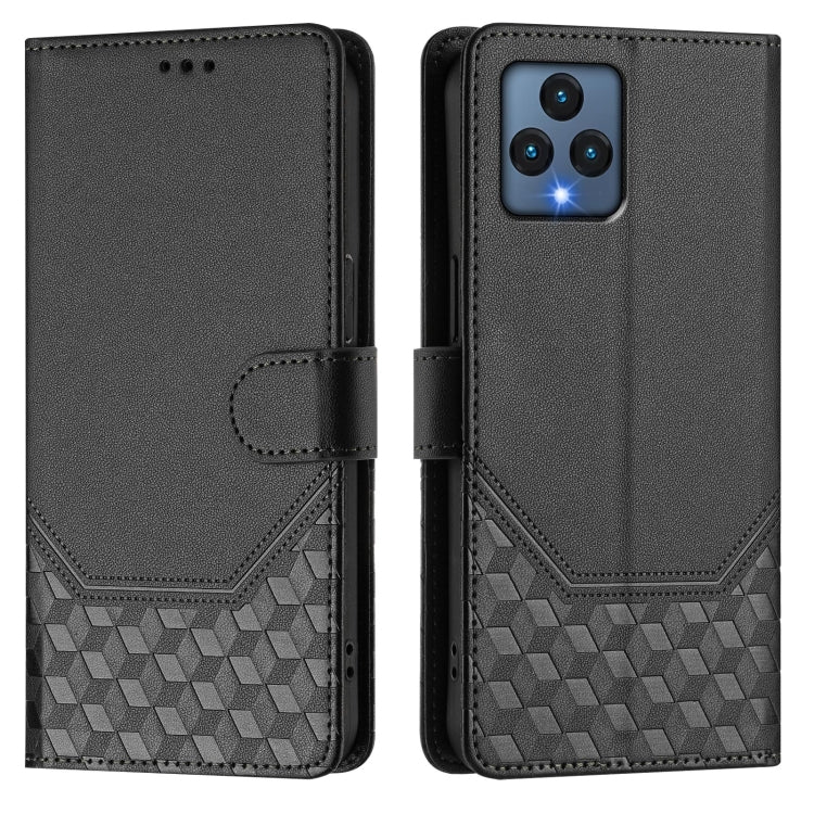 For T-Mobile Revvl 6 5G / 6x 5G Honeycomb Embossing RFID Leather Phone Case