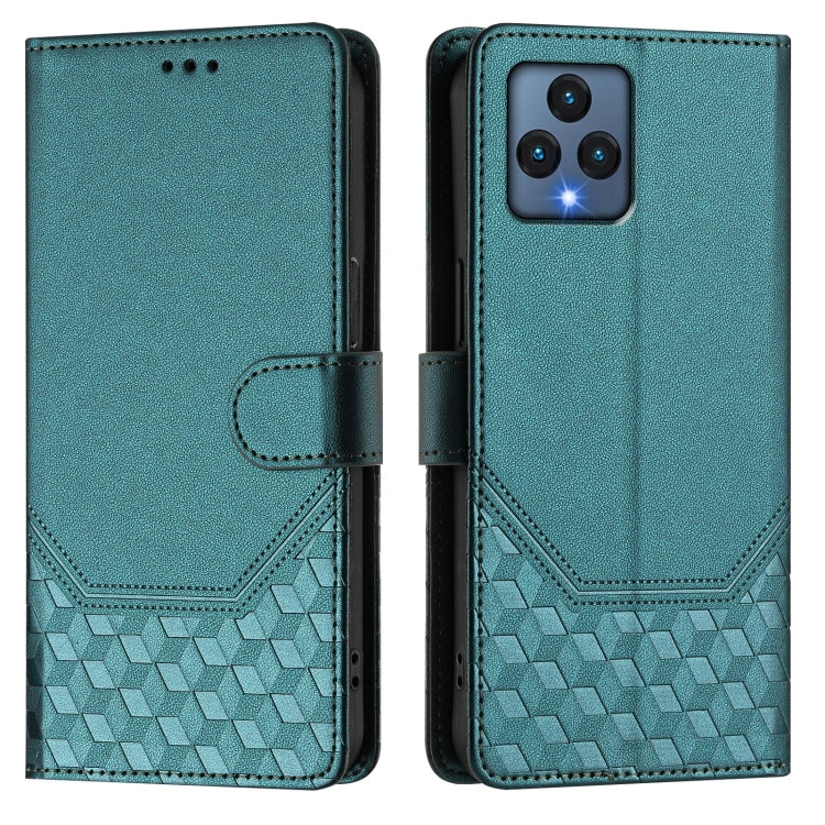 For T-Mobile Revvl 6 5G / 6x 5G Honeycomb Embossing RFID Leather Phone Case