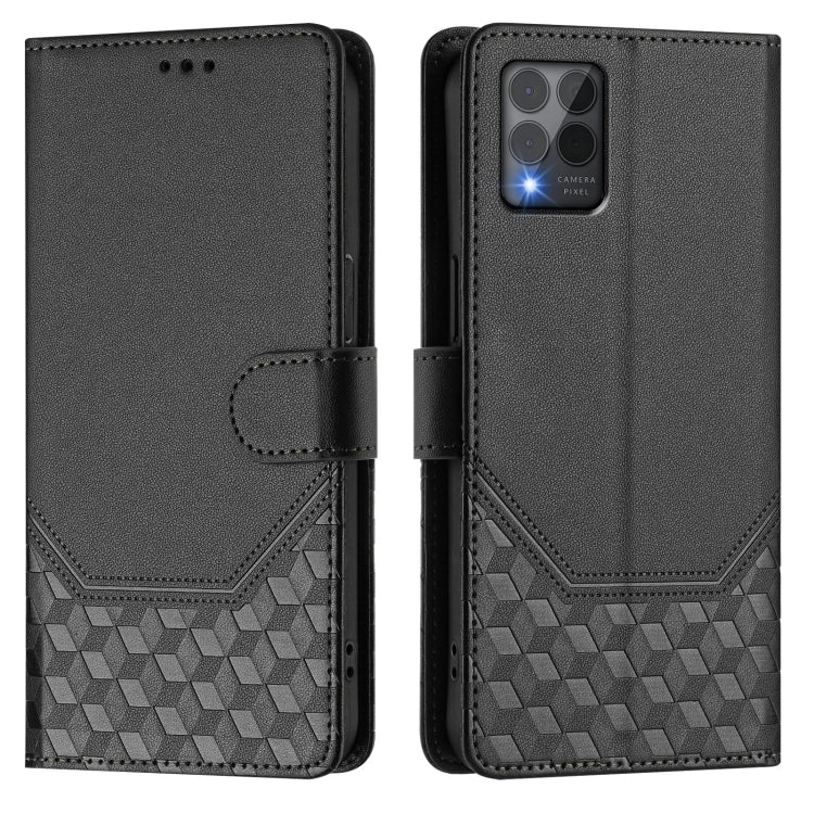 For T-Mobile Revvl 6 Pro 5G / 6x Pro 5G Honeycomb Embossing RFID Leather Phone Case