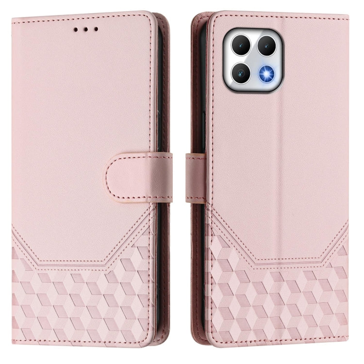For T-Mobile Revvl 7 Honeycomb Embossing RFID Leather Phone Case