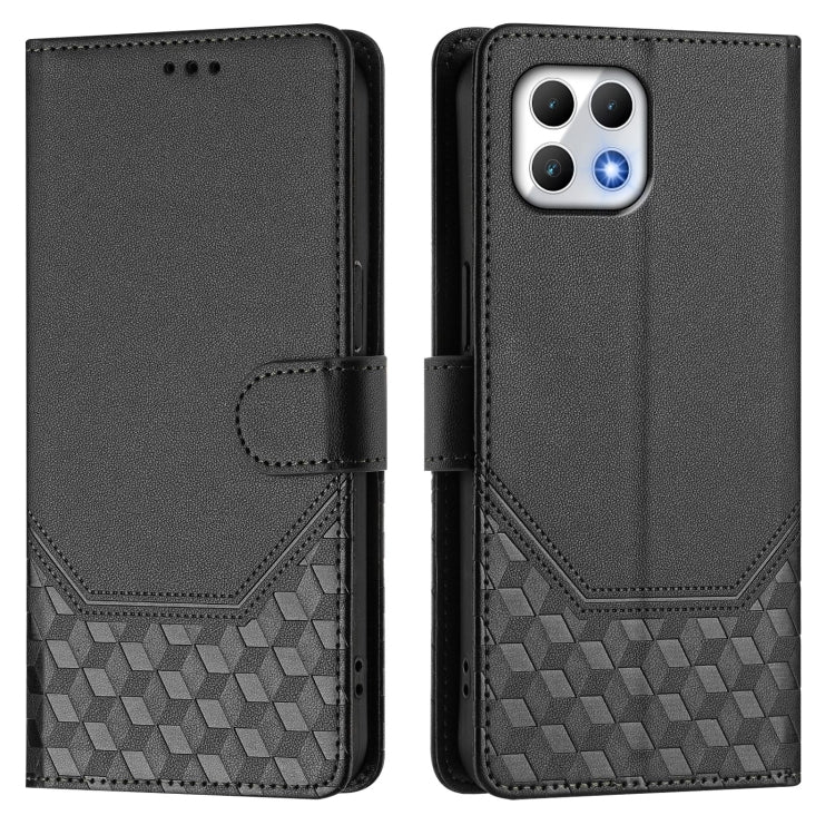 For T-Mobile Revvl 7 Honeycomb Embossing RFID Leather Phone Case