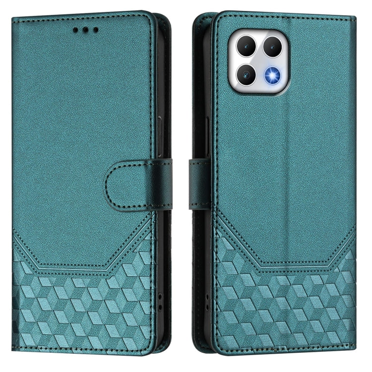 For T-Mobile Revvl 7 Honeycomb Embossing RFID Leather Phone Case