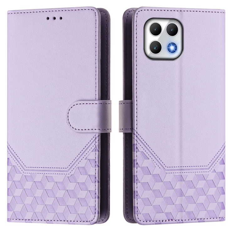 For T-Mobile Revvl 7 Honeycomb Embossing RFID Leather Phone Case