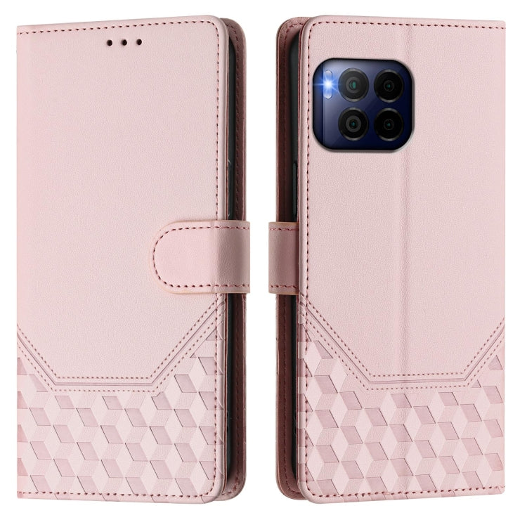 For T-Mobile Revvl 7 Pro Honeycomb Embossing RFID Leather Phone Case