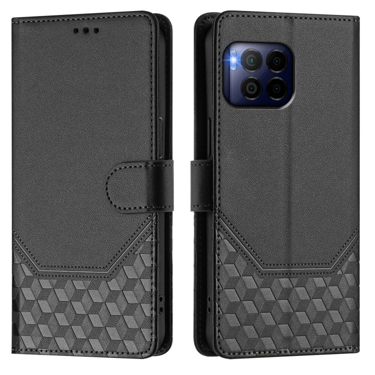 For T-Mobile Revvl 7 Pro Honeycomb Embossing RFID Leather Phone Case