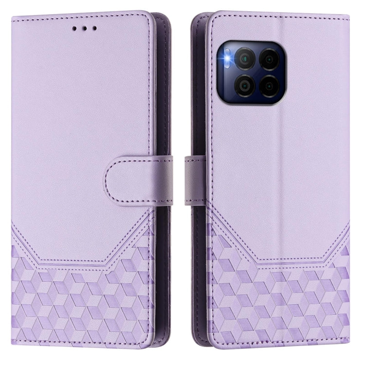 For T-Mobile Revvl 7 Pro Honeycomb Embossing RFID Leather Phone Case