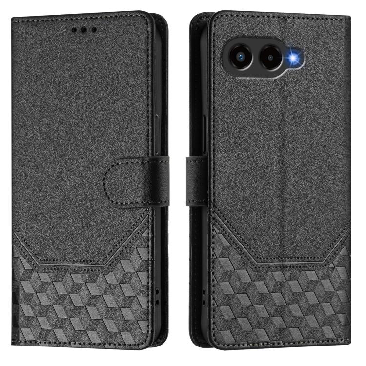 For T-Mobile Revvl 8 5G Honeycomb Embossing RFID Leather Phone Case