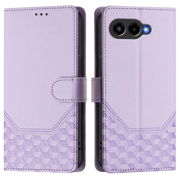 For T-Mobile Revvl 8 5G Honeycomb Embossing RFID Leather Phone Case