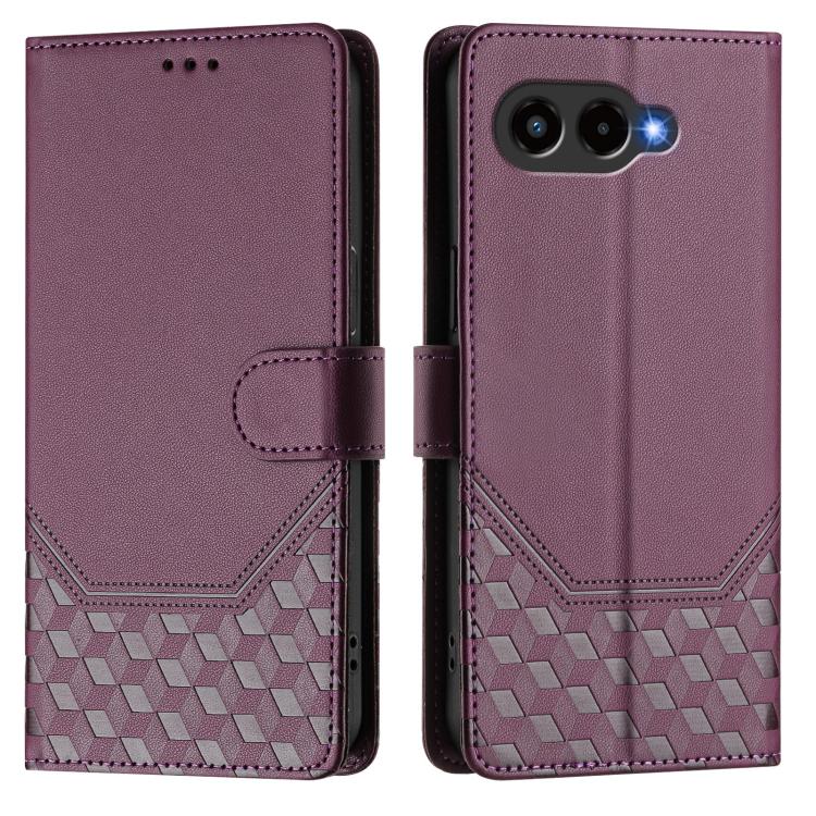 For T-Mobile Revvl 8 5G Honeycomb Embossing RFID Leather Phone Case