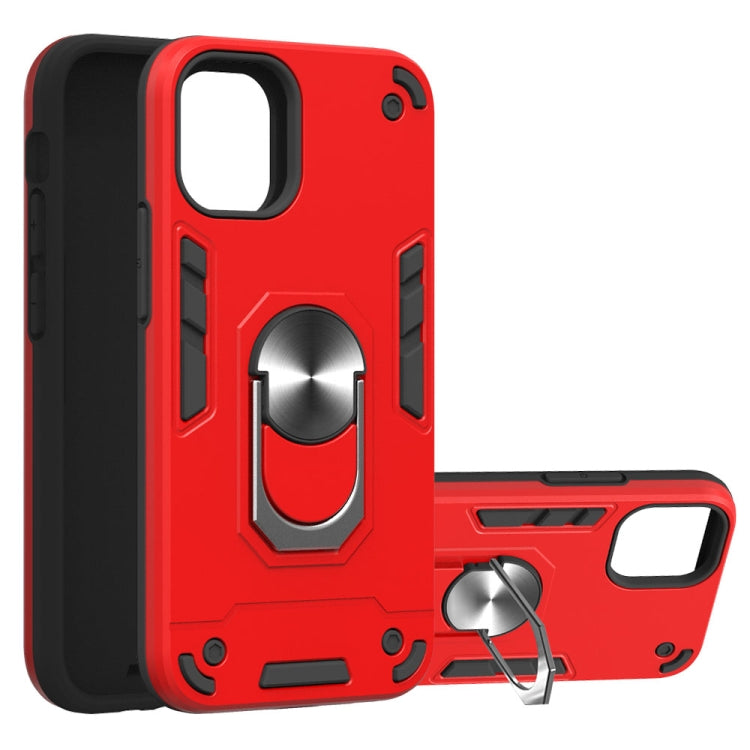 For iPhone 12 mini 2 in 1 Armour Series PC + TPU Protective Case with Ring Holder