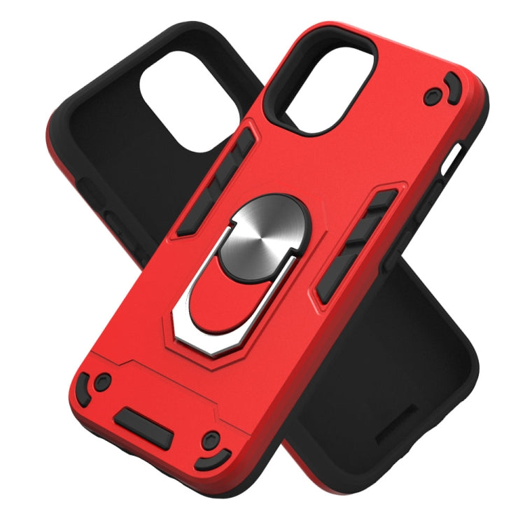 For iPhone 12 mini 2 in 1 Armour Series PC + TPU Protective Case with Ring Holder