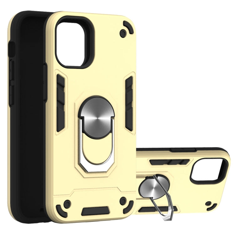 For iPhone 12 mini 2 in 1 Armour Series PC + TPU Protective Case with Ring Holder
