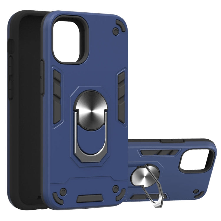 For iPhone 12 mini 2 in 1 Armour Series PC + TPU Protective Case with Ring Holder