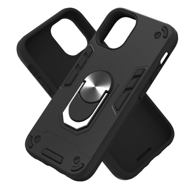 For iPhone 12 mini 2 in 1 Armour Series PC + TPU Protective Case with Ring Holder