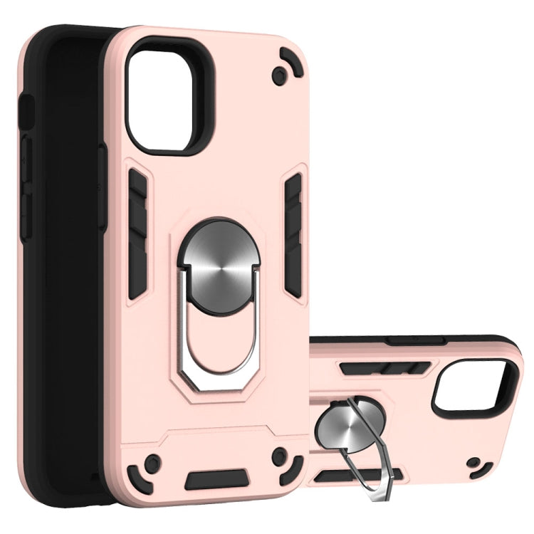 For iPhone 12 mini 2 in 1 Armour Series PC + TPU Protective Case with Ring Holder