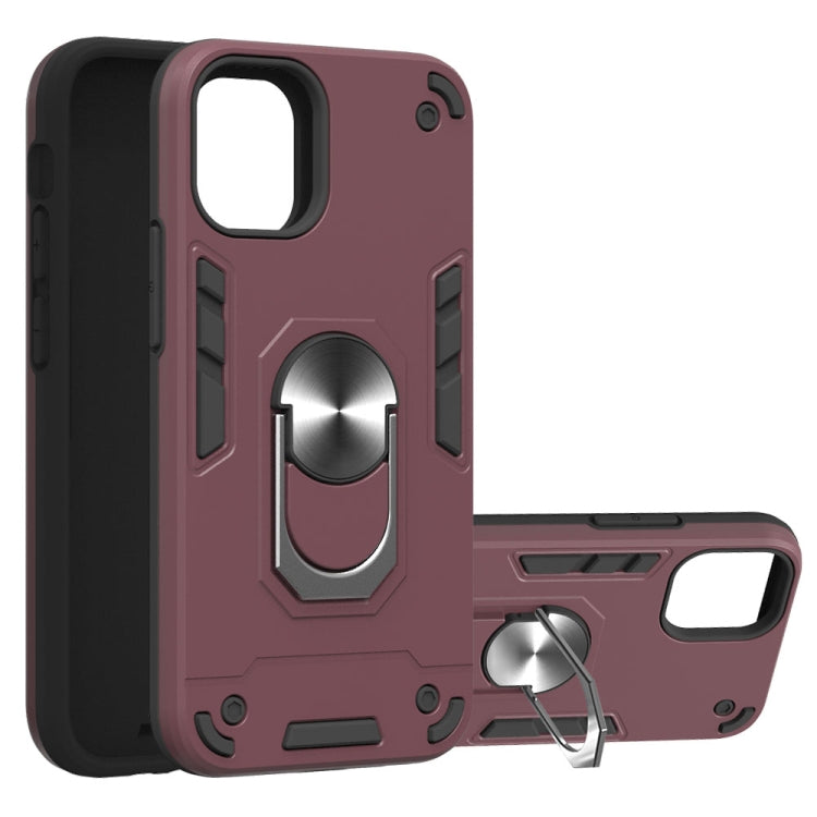 For iPhone 12 mini 2 in 1 Armour Series PC + TPU Protective Case with Ring Holder