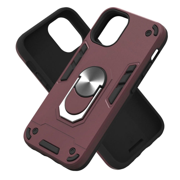 For iPhone 12 mini 2 in 1 Armour Series PC + TPU Protective Case with Ring Holder