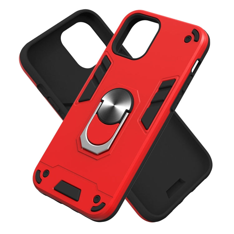 For iPhone 12 / 12 Pro 2 in 1 Armour Series PC + TPU Protective Case with Ring Holder