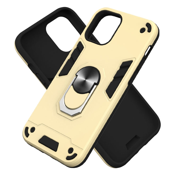 For iPhone 12 / 12 Pro 2 in 1 Armour Series PC + TPU Protective Case with Ring Holder