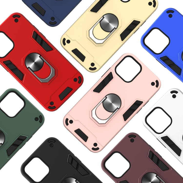 For iPhone 12 / 12 Pro 2 in 1 Armour Series PC + TPU Protective Case with Ring Holder