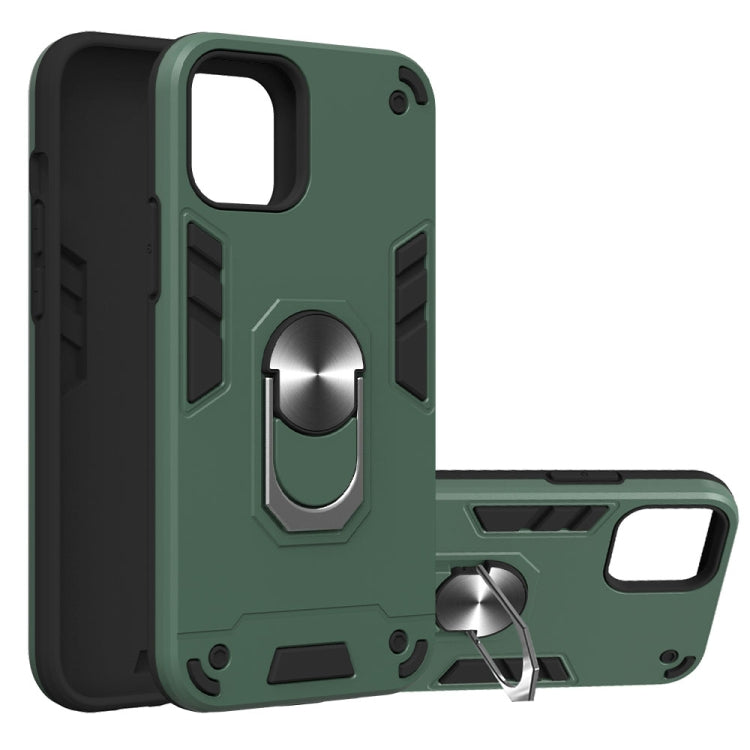 For iPhone 12 / 12 Pro 2 in 1 Armour Series PC + TPU Protective Case with Ring Holder
