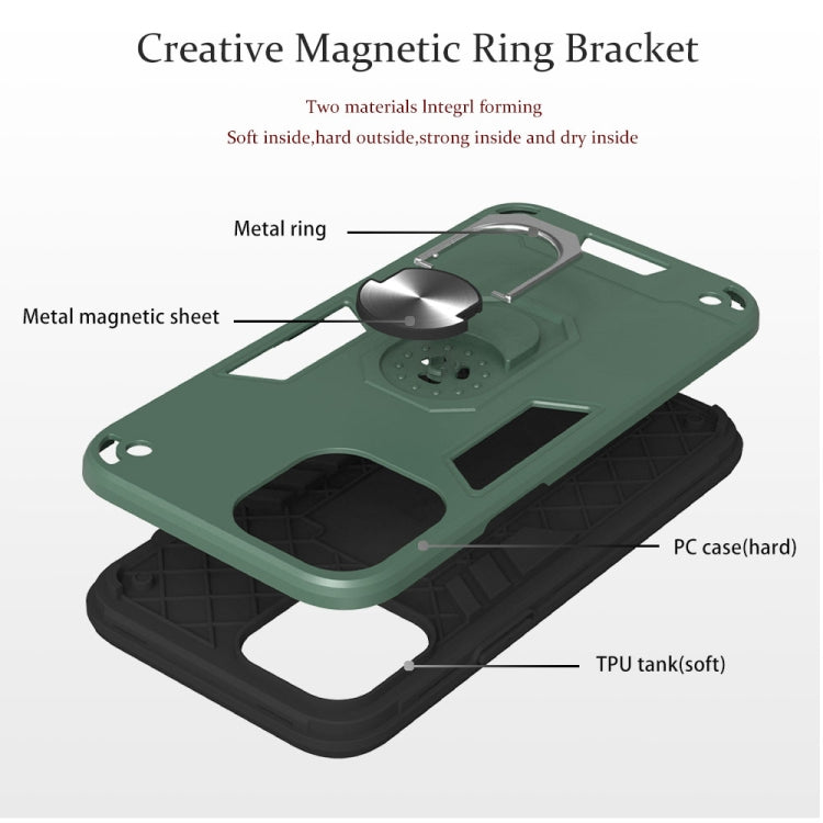For iPhone 12 Pro Max 2 in 1 Armour Series PC + TPU Protective Case with Ring Holder