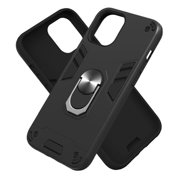For iPhone 12 Pro Max 2 in 1 Armour Series PC + TPU Protective Case with Ring Holder