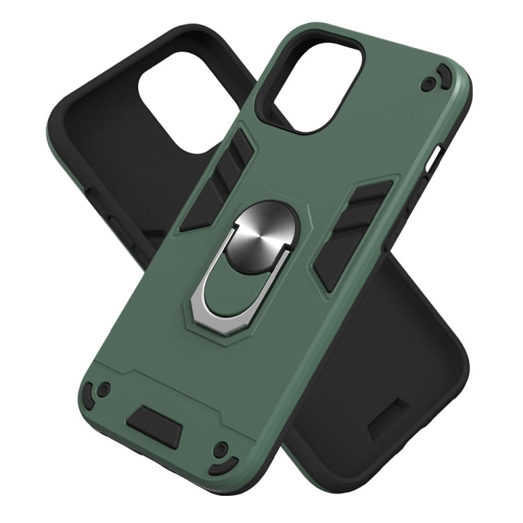 For iPhone 12 Pro Max 2 in 1 Armour Series PC + TPU Protective Case with Ring Holder