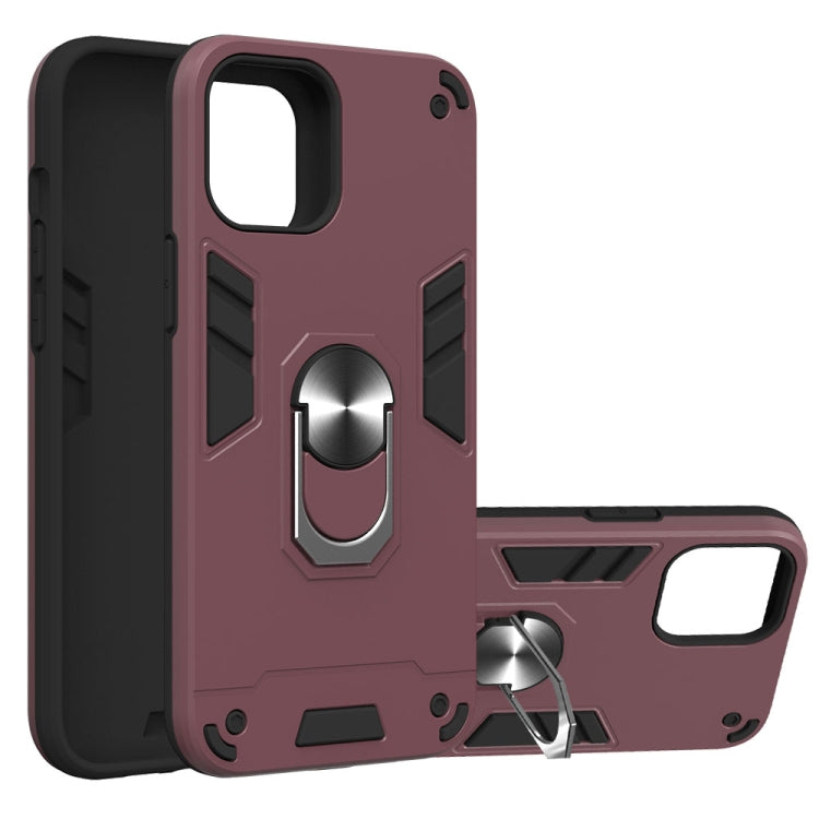 For iPhone 12 Pro Max 2 in 1 Armour Series PC + TPU Protective Case with Ring Holder