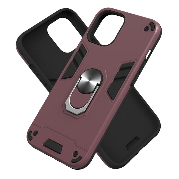For iPhone 12 Pro Max 2 in 1 Armour Series PC + TPU Protective Case with Ring Holder