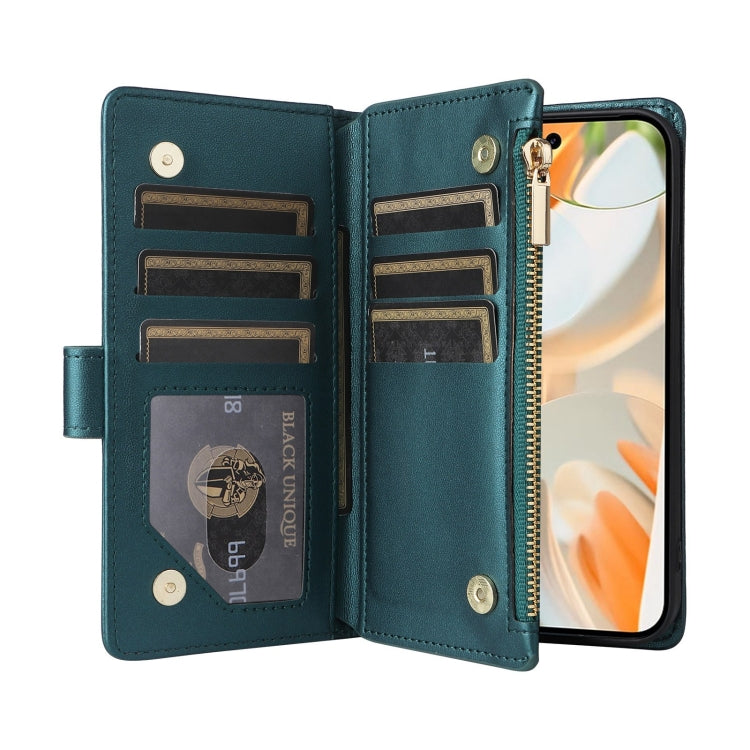 For Google Pixel 9 / 9 Pro Crossbody Zipper Wallet Rhombus Leather Phone Case