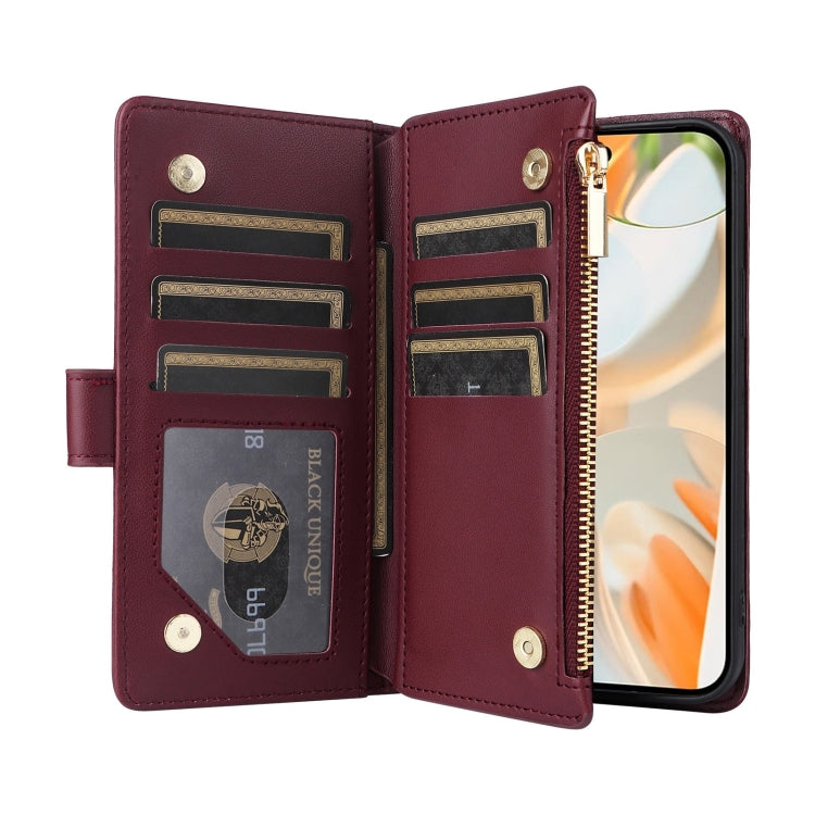 For Google Pixel 9 / 9 Pro Crossbody Zipper Wallet Rhombus Leather Phone Case