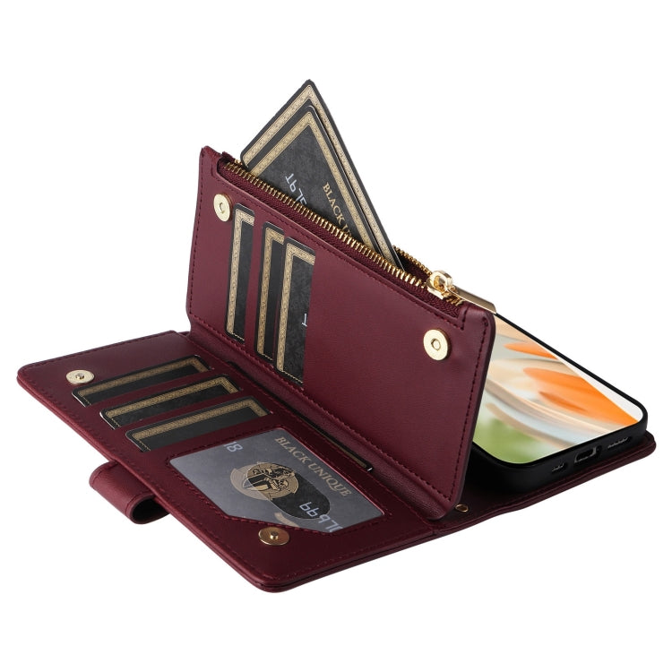 For Google Pixel 9 / 9 Pro Crossbody Zipper Wallet Rhombus Leather Phone Case