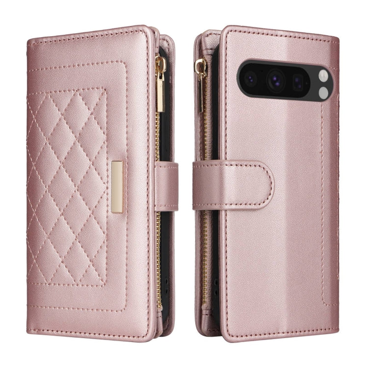 For Google Pixel 8 Pro Crossbody Zipper Wallet Rhombus Leather Phone Case