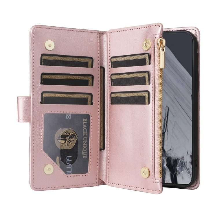 For Google Pixel 8 Pro Crossbody Zipper Wallet Rhombus Leather Phone Case