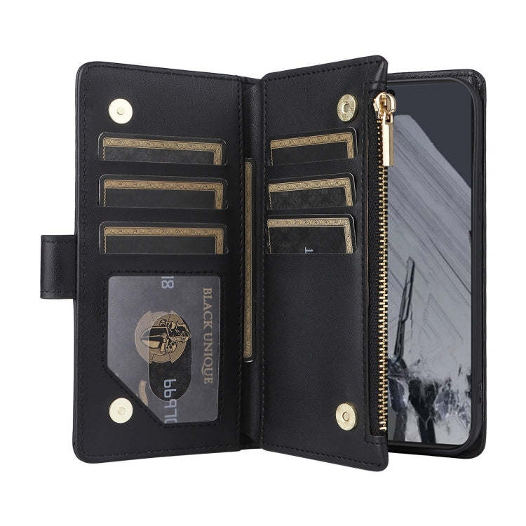 For Google Pixel 8 Pro Crossbody Zipper Wallet Rhombus Leather Phone Case