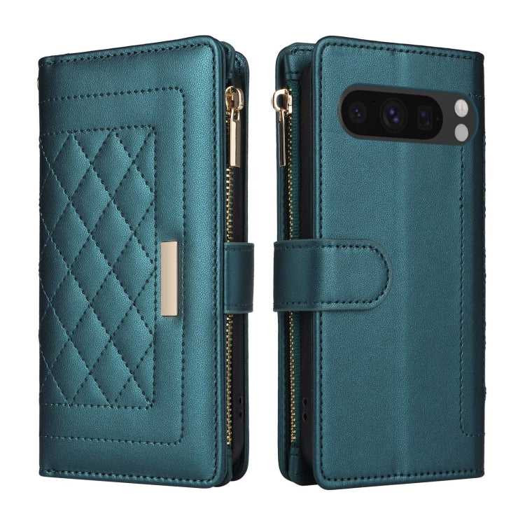 For Google Pixel 8 Pro Crossbody Zipper Wallet Rhombus Leather Phone Case