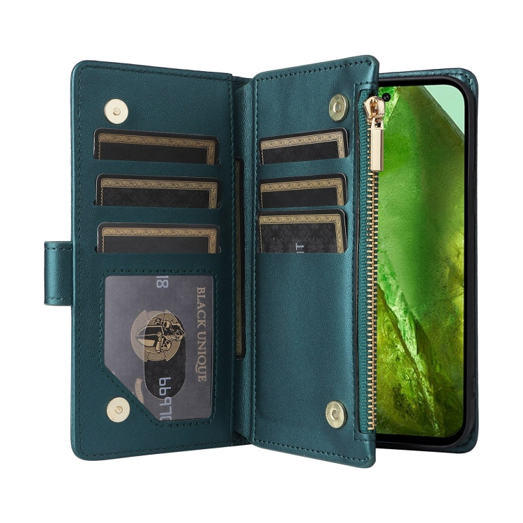 For Google Pixel 8a Crossbody Zipper Wallet Rhombus Leather Phone Case