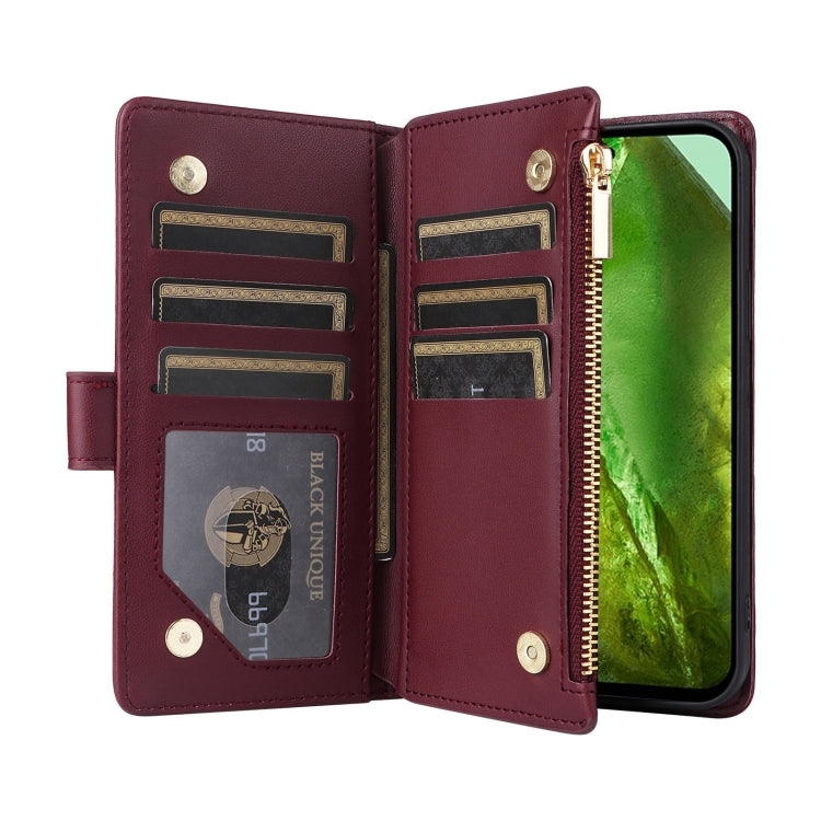 For Google Pixel 8a Crossbody Zipper Wallet Rhombus Leather Phone Case