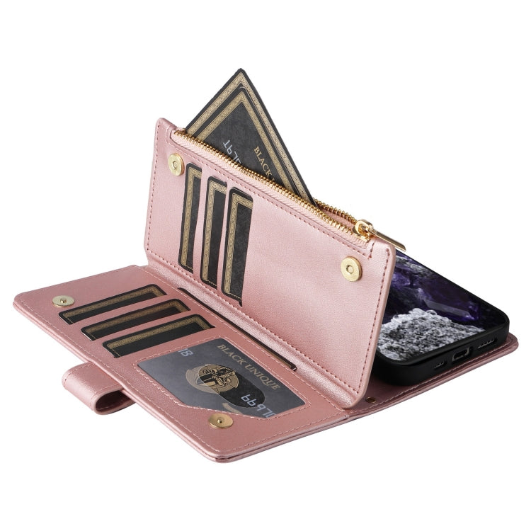 For Google Pixel 8 Crossbody Zipper Wallet Rhombus Leather Phone Case