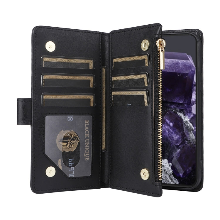 For Google Pixel 8 Crossbody Zipper Wallet Rhombus Leather Phone Case