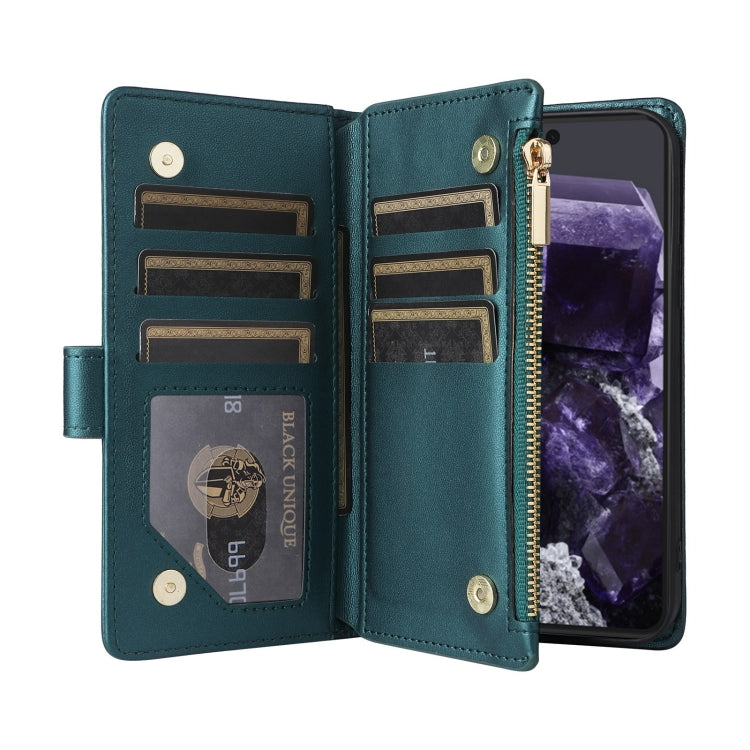 For Google Pixel 8 Crossbody Zipper Wallet Rhombus Leather Phone Case