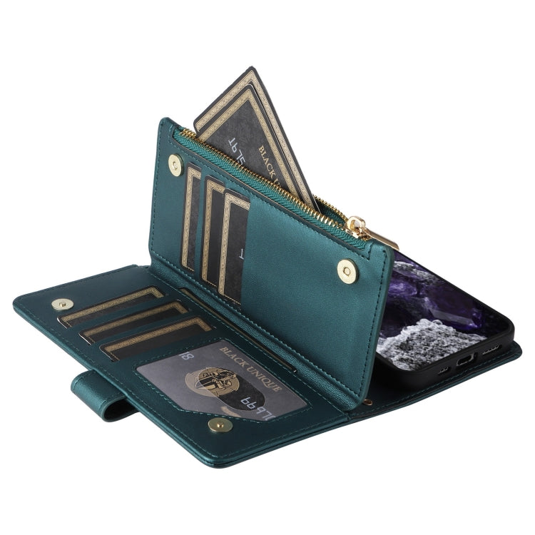 For Google Pixel 8 Crossbody Zipper Wallet Rhombus Leather Phone Case