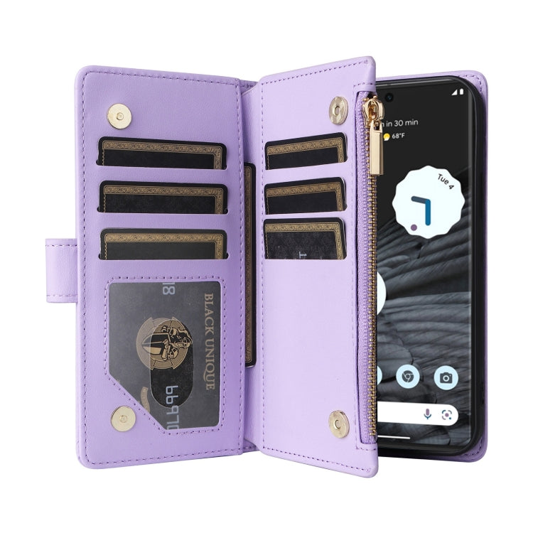 For Google Pixel 7 Crossbody Zipper Wallet Rhombus Leather Phone Case