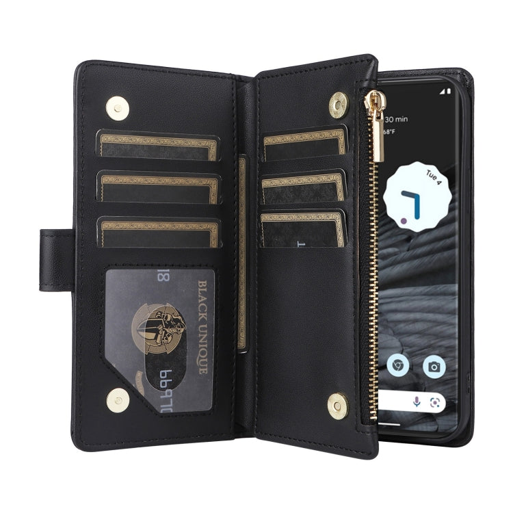 For Google Pixel 7 Crossbody Zipper Wallet Rhombus Leather Phone Case