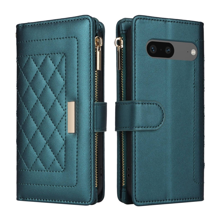 For Google Pixel 7 Crossbody Zipper Wallet Rhombus Leather Phone Case